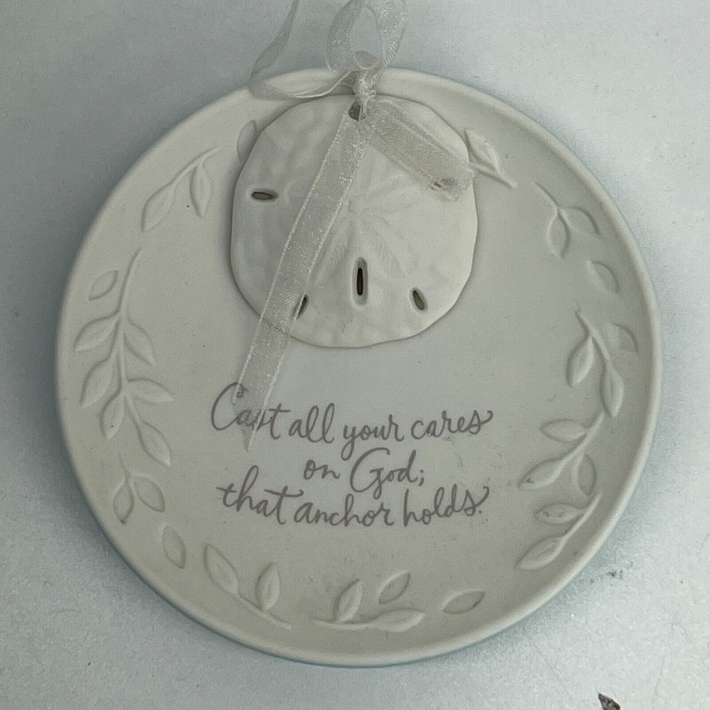 Ceramic Sand Dollar Wall Plaque - White